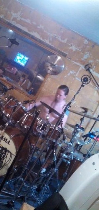 Josh playing drums